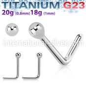 unlb high polished titanium g23 nose stud 2mm ball