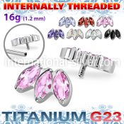 ushz23in titanium top three prong marquise cz