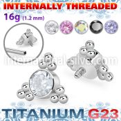 ushz2in titanium top part post round cz