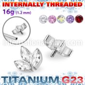 ushz30in titanium leaf top three marquise cz