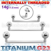 usudjbi titanium surface barbell gem balls internal