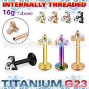 utlbin13s pvd plating titanium labret stud triangle internal