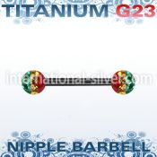 utnpfr5r straight barbells anodized titanium g23 implant grade nipple