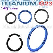 utsg14 seamless segment rings anodized titanium g23 implant grade labrets chin