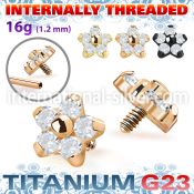 utshz15in pvd plating titanium flower top cz prong set