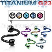 utspe2c4 spirals twisters anodized titanium g23 implant grade eyebrow