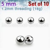 xbal5s loose body jewelry parts surgical steel 316l 