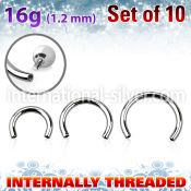 xcb16gin loose body jewelry parts surgical steel 316l 
