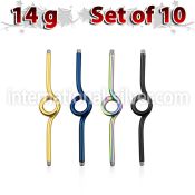 xintb14g loose body jewelry parts anodized surgical steel 316l belly button