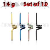 xintc14g loose body jewelry parts anodized surgical steel 316l belly button