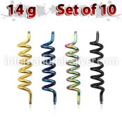 xintd14g loose body jewelry parts anodized surgical steel 316l belly button