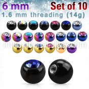 xjbt6g loose body jewelry parts anodized surgical steel 316l belly button