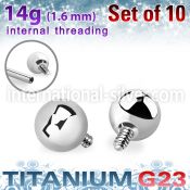 xubal5i titanium 5mm balls internal threading bars