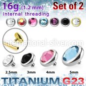 xufbin titanium flat back press fit gem tops 2pcs