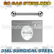 zbbnpss sterilized steel 14g nipple barbell two balls