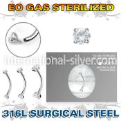 zbne2czin sterilized steel curved barbell 16g cz internal