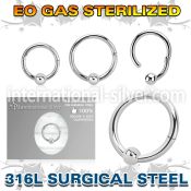 zhbcrb16 sterilized steel hinged captive bead ring 16g ball