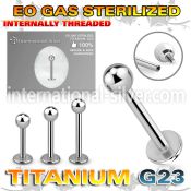 zulbb3in sterilized titanium labret stud 16g ball internal