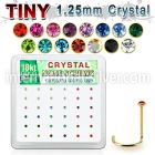 18w6xm box gold plated silver nose screws 1.25mm clear crystals
