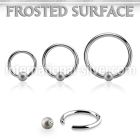 bcr14f4 steel captive bead ring, 14g w 4mm frosted ball