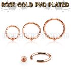 bcrr18f3 rose gold steel captive bead ring 18g  w 3mm frosted ball