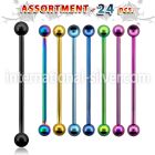 blk101 straight barbells anodized surgical steel 316l 
