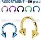 blk187 horseshoes anodized surgical steel 316l ear lobe