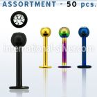 blk75 labrets lip rings anodized surgical steel 316l labrets chin