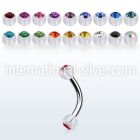 bnajb4 micro curved barbells surgical steel 316l with acrylic parts eyebrow