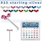 bxcubm36 silver nose bones 22g gems colors 36