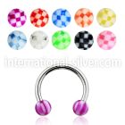cbebck horseshoes surgical steel 316l with acrylic parts belly button