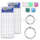 dnsm158 box w silver nose ring w prong set 1.5mm synthetic opals