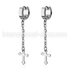 erhlcros +stainless steel +huggie choose  piercing
