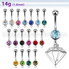 mcd575 belly rings surgical steel 316l belly button