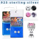mgcz6m fake illusion body jewelry silver 925 belly button