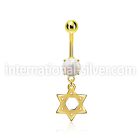 mgodsr gold steel belly banana w opal  steel david star