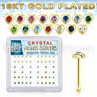 nbhrbxmg 18k gold plated silver nose bones  with color heart