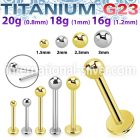 ulbnob astm f 136 titanium threadless push in labret ball