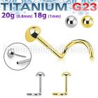 unswnord titanium threadless push in nose screw half ball