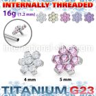 ushz5in titanium top part post seven round color cz