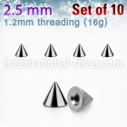 xcon25 loose body jewelry parts surgical steel 316l 