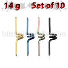 xintc14g loose body jewelry parts anodized surgical steel 316l belly button