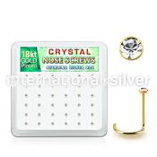 18nwbxc box w gold plated silver nose screws w 1.5mm crystals