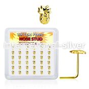 18svpa36 l shape nose studs silver 925 nose