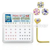 18sz25xm l shape nose studs silver 925 nose