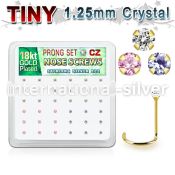 18wz12xm box gold plated silver nose screws w set 1.25mm mix czs