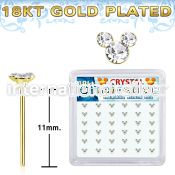 18ymos36 18k gold silver bend it to fit nose studs 22g mouse