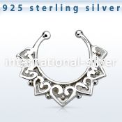 agsepd11 fake illusion body jewelry silver 925 septum