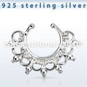 agsepd12 fake illusion body jewelry silver 925 septum