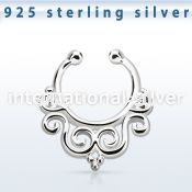 agsepd7 fake illusion body jewelry silver 925 septum